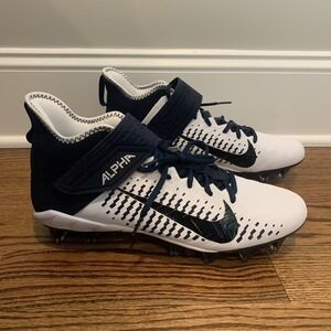 Nike Alpha Menace Pro 2 Navy White Mid Men's Football Cleat Size 12.5 BV3945-102